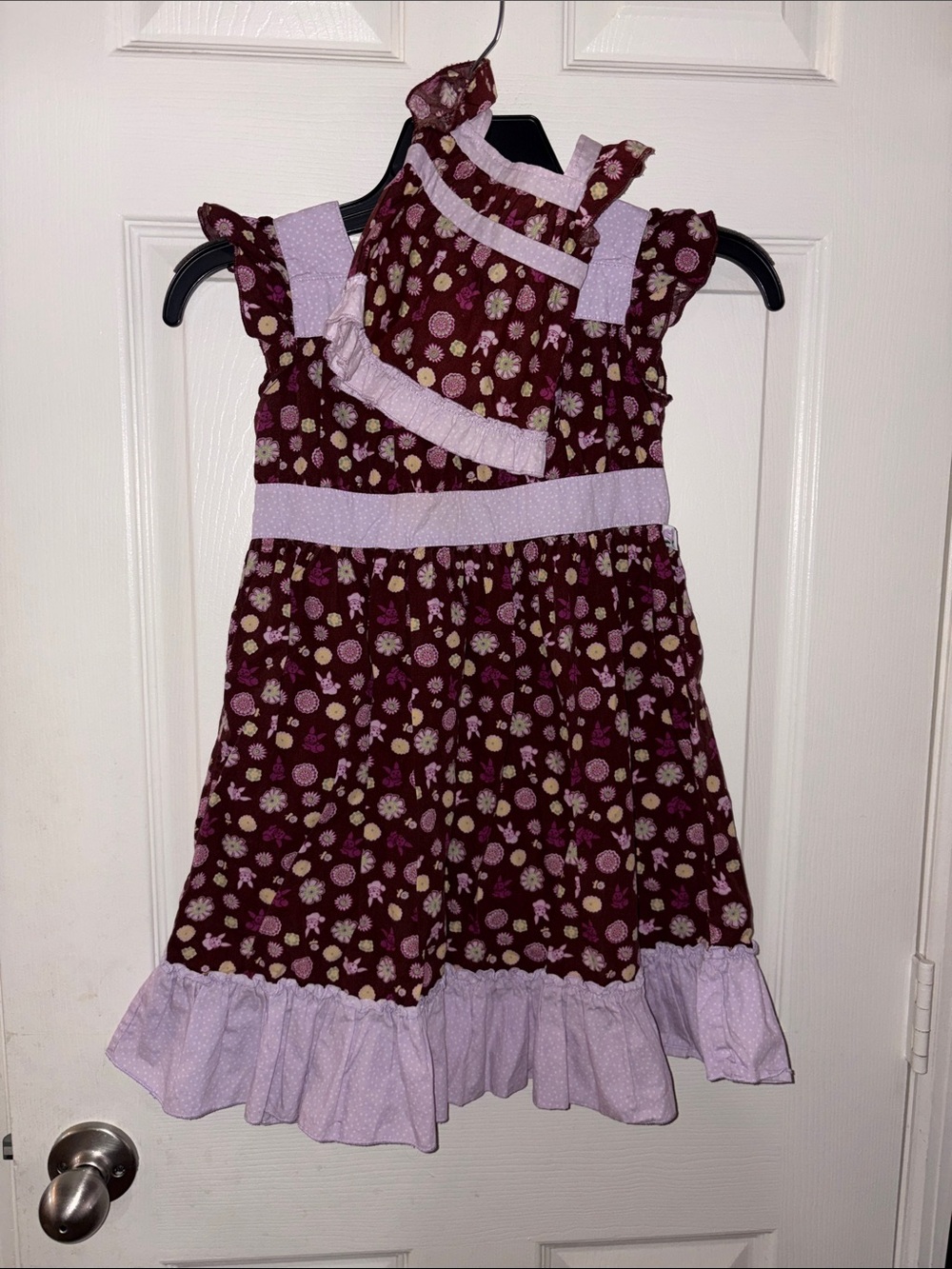 American Girl Bitty Baby Floral Bunny Dress with doll dress